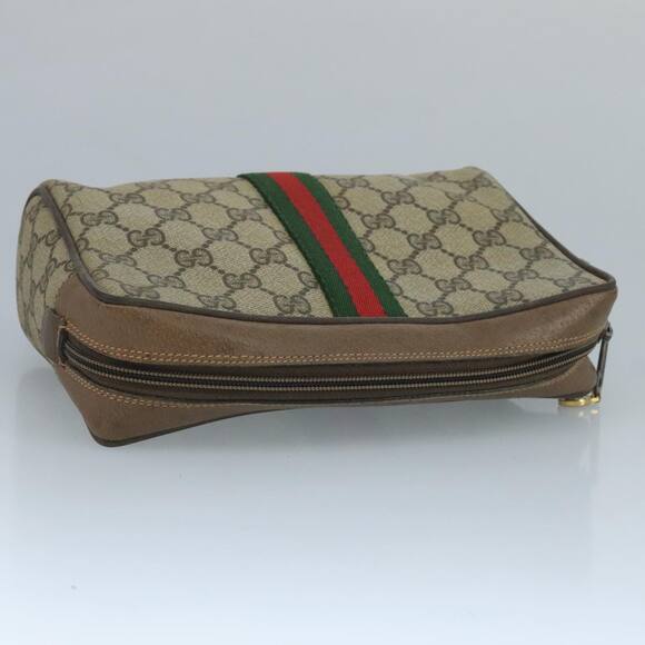 GUCCI GG Supreme Web Sherry Line Clutch Bag Pvc Beige 89 01 012 - Picture 5 of 16